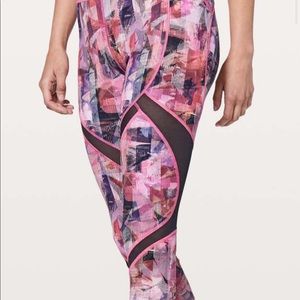 HTF Lululemon On Pace Crop Sun Dazed MultiPink